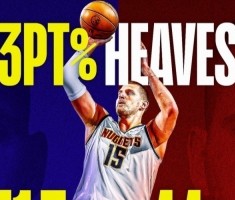 节末压哨不中不计入个人投篮!照此算约基奇上赛季三分命中率为44%